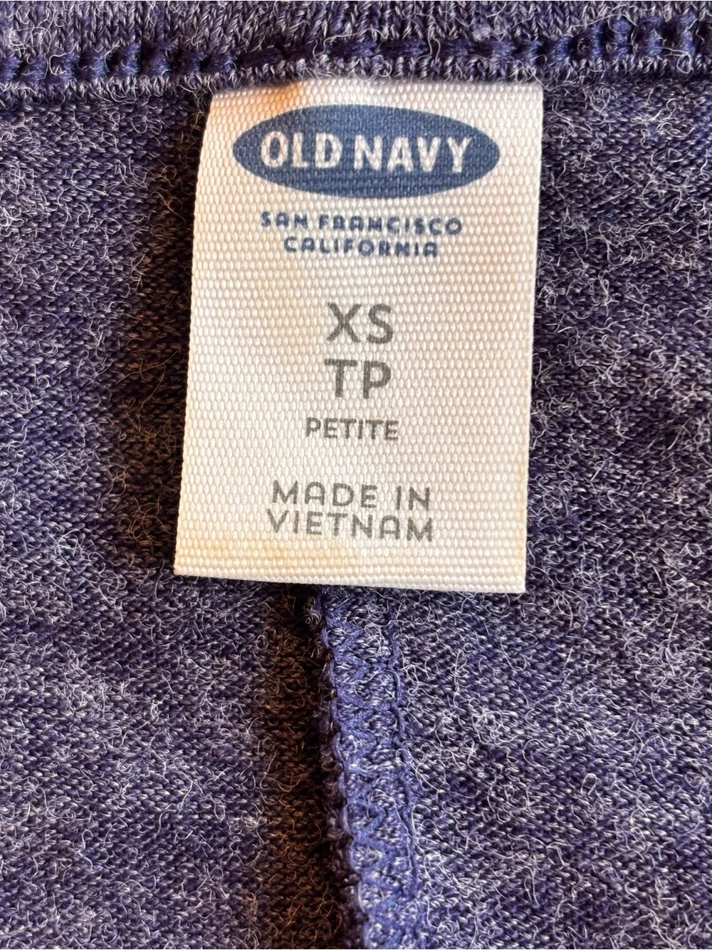 Old Navy Heathered Blue V-Neck Dress, Trendy Knit Fashion XSP